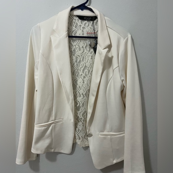 Ivory blazer with lace back -medium - Picture 1 of 3